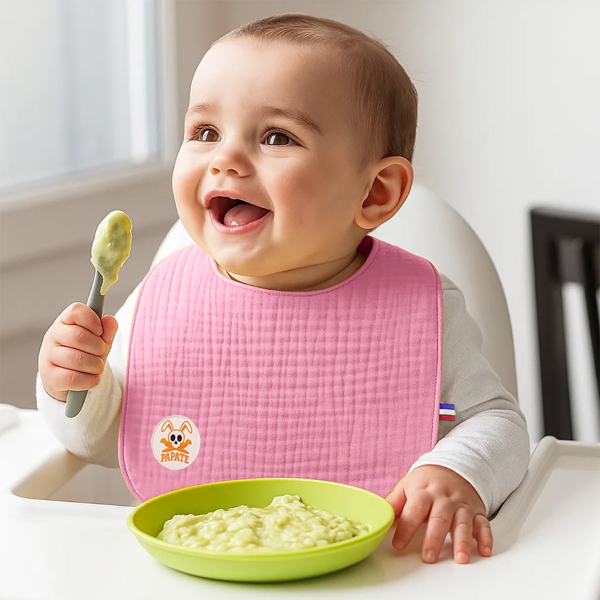 Organic cotton bib pink