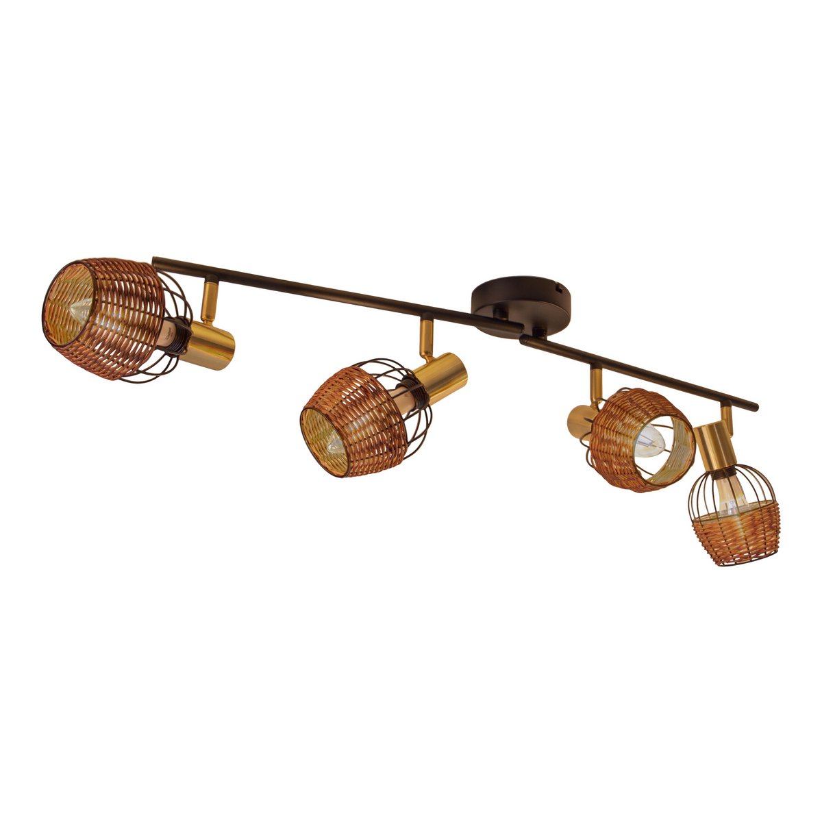 Corbis 4 Plafondlamp Zwart Goud E14 Aansluiting 78 Cm Lang