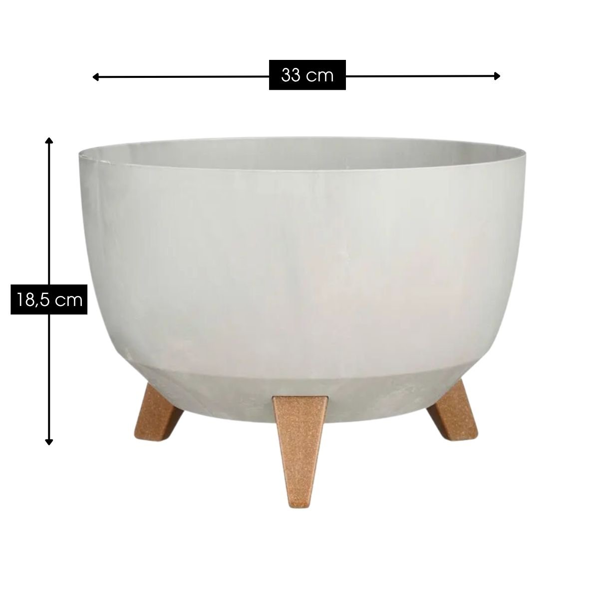 Plantenbak 33x18.5 cm grijs gerecycled plastic