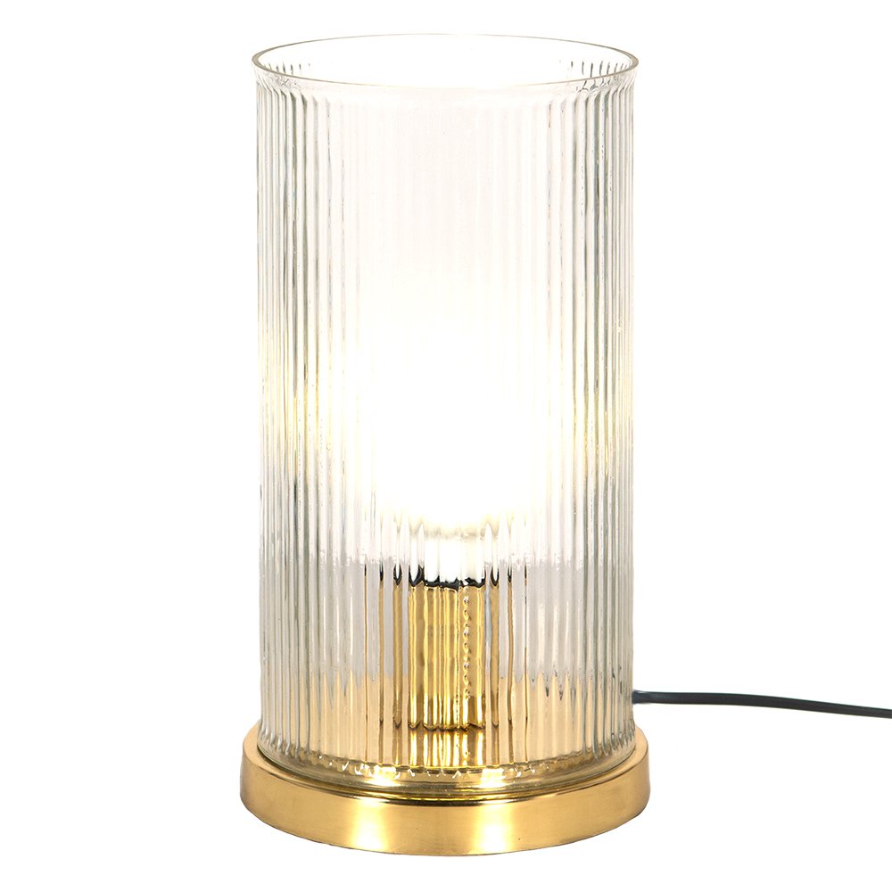 Table lamp Ø 15x27 cm Gold-colored Glass Desk lamp