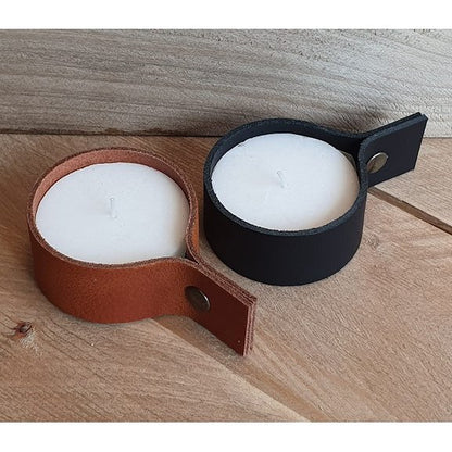 Waxinelichthouder leer klein 4x2x19 cm