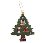 Kerstdecoratie beeld kerstboom 32x2x39 cm groen hout