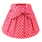 Lampenkap Ø 22x14 cm rood wit linnen stippen