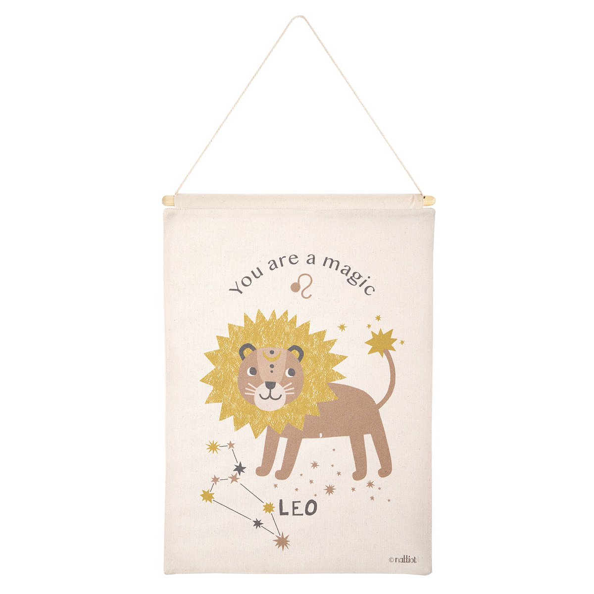 Kinderwanddecoratie Leeuw sterrenbeeld 40x50 cm katoen