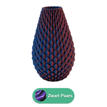 3D vaas PLA 20 cm groen/paars