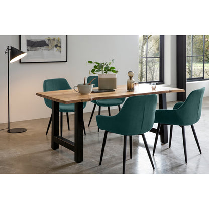 Eettafel set massief acaciahout 180x90 cm 5-delig