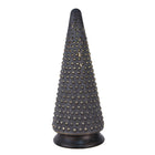 Kerstboom decoratie Ø 17x42 cm glas hout grijs goud