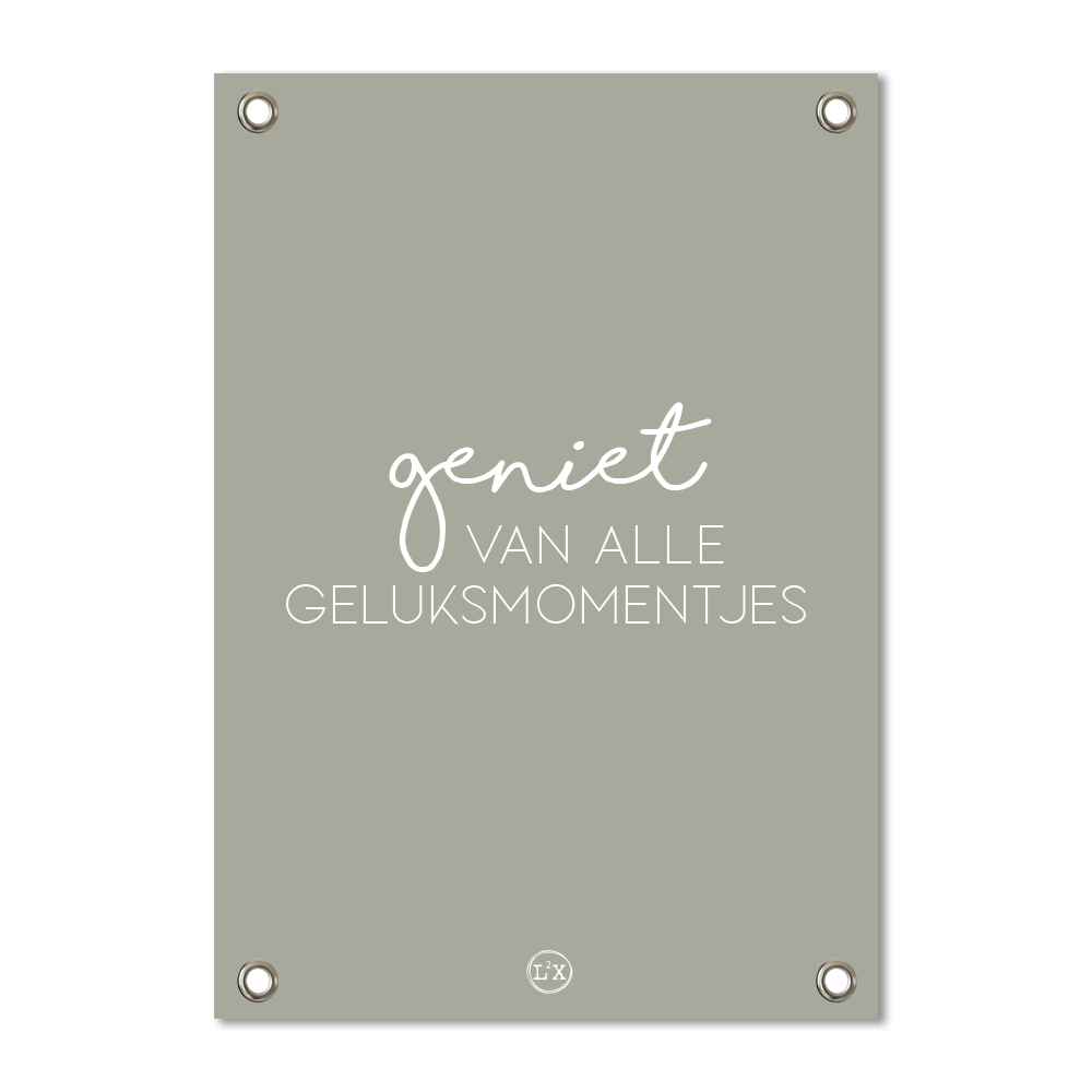Tuinposter geluksmomentjes zwart 30x42 cm