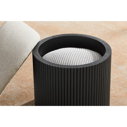 Pouf met opslagruimte Ø 50 cm zwart grijs
