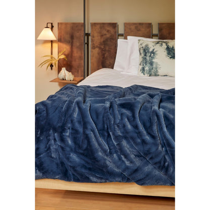 Fleece deken 200x150 cm donkerblauw