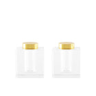 Zout en peper set goud glas 5x5x3,5 cm