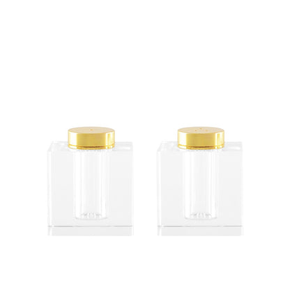 Zout en peper set goud glas 5x5x3,5 cm