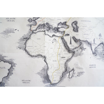 Katoenen wereldkaart 142x89 cm educatief