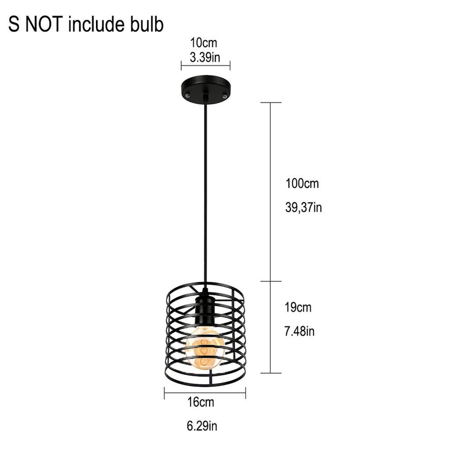 Homestyle Pro Mk014-B Industriële Hanglamp 16X19 Cm Zwart/Metaal