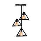 Homestyle Pro Mk022-B Industrial Pyramid Pendant Lights Black/Metal