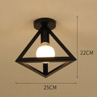 Plafondlamp 25x22 cm zwart metaal E27