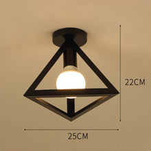 Homestyle Pro Mk008-B Industriële Plafondlamp 25X22 Cm Zwart/Metaal