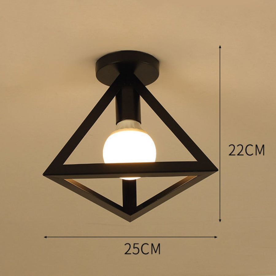 Homestyle Pro Mk008-B Industriële Plafondlamp 25X22 Cm Zwart/Metaal