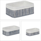 Basic Bamboo Storage Baskets 3 Pieces Grey/White