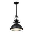 Hanglamp metaal 32x35 cm zwart wit