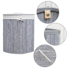 Wasmand bamboe rond 35x50 cm grijs/wit 80L