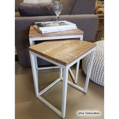 Bijzettafels Set Houten Metalen Frame Dallas Salontafels