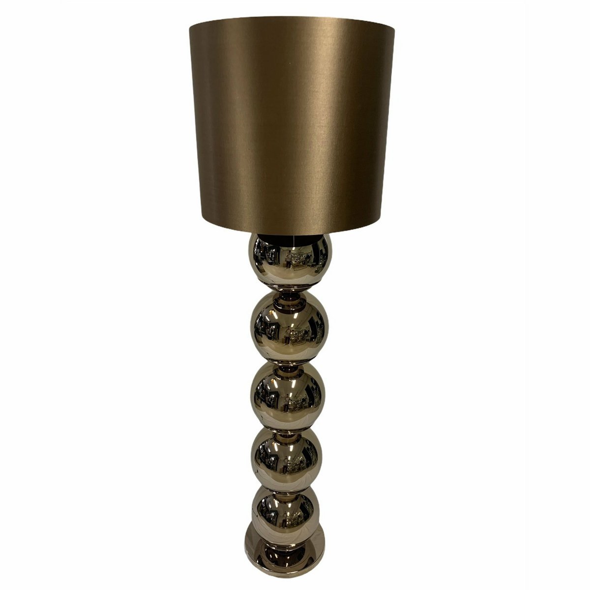 XL Bollamp Sepia Met Vijf Metalen Bollen 170 Cm Staande Lamp