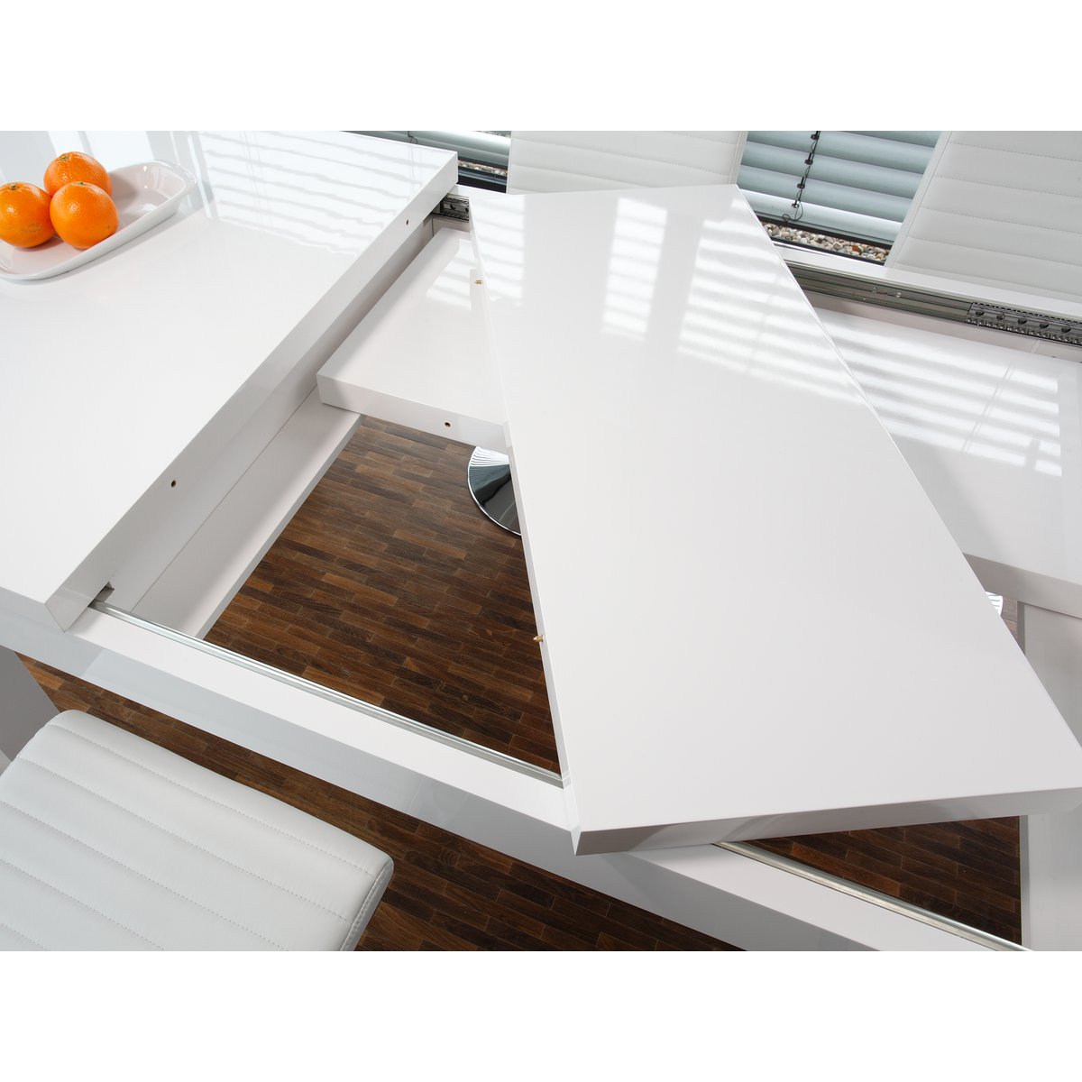 Dining table 180/260x90 cm white
