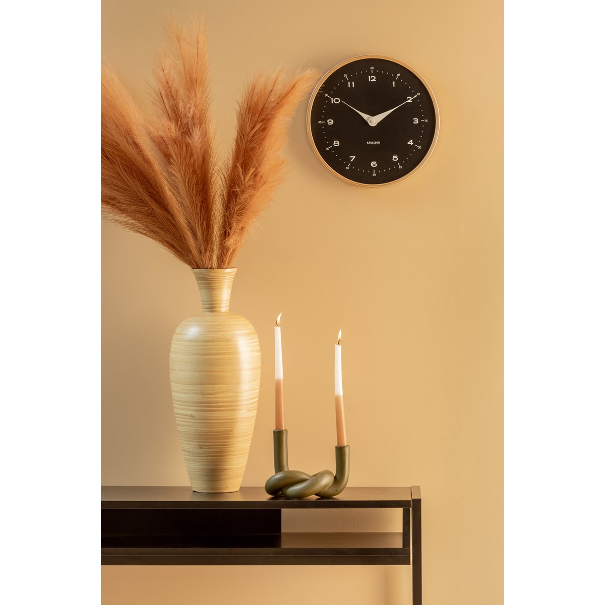 Wandklok Karlsson Osado Dome 30 cm zwart
