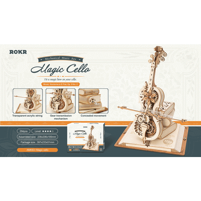 Muziekdoos hout 3D puzzel Magic Cello AMK63