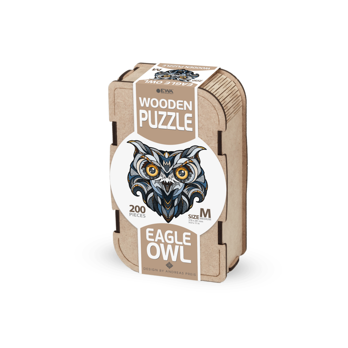 Houten legpuzzel Eco Wood Art Eagle-Owl 27,8x28,1x0,4 cm