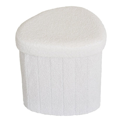 Medford Pouf - Wit, polyester/schuim/multiplex, 36,5x42.5x37,5 cm