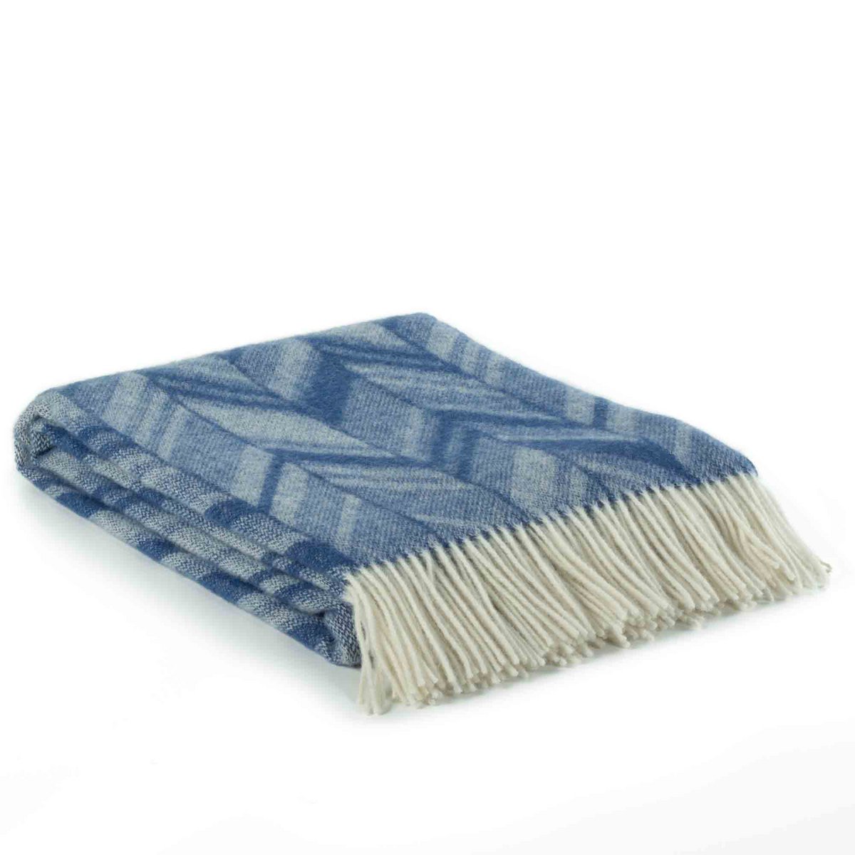 Wollen Deken Verona Blauw Luxe Plaid Voor Woonkamer