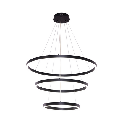 Pendant Lamp Neo Black Three Rings 40 60 80 cm Matte Black