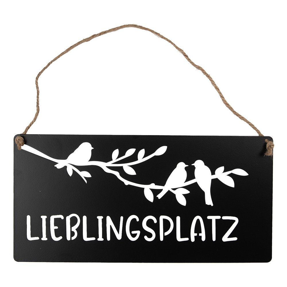 Tekstbord 30x15 cm zwart metaal