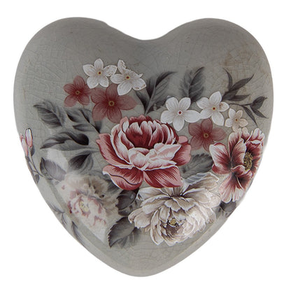 Decoratie hart 8x8x4 cm grijs