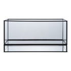 Kaarsenhouder 30x12x15 cm zwart glas metaal