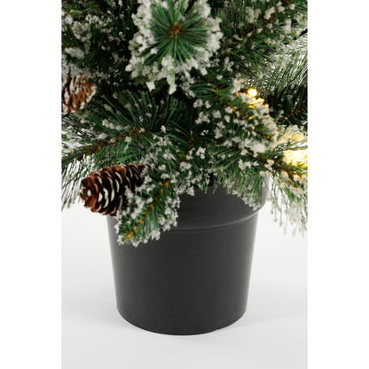 Vandans Kerstboom Pot Groen Frosted Hoogte 90 Cm Diam 48