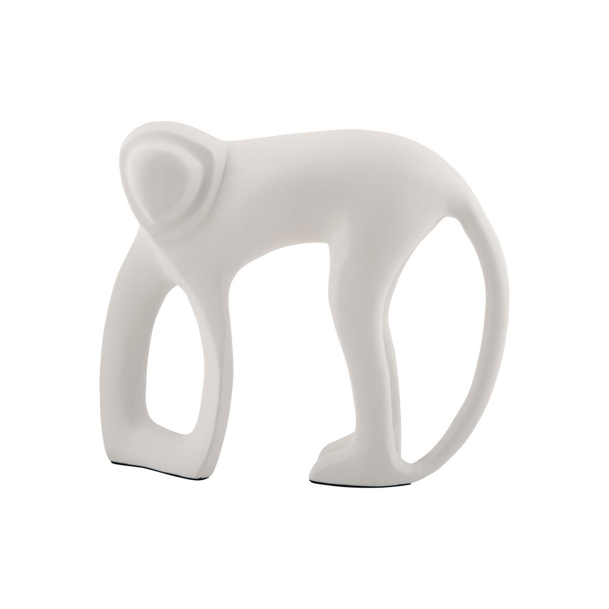 Standbeeld aap aluminium 17x5x15 cm wit