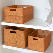 Rattan Shelf Basket Handwoven Decorative Storage Basket Three Sizes