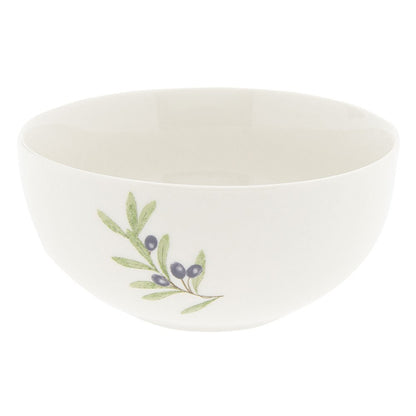 Soepkom Ø 14x6 cm Beige Blauw Keramiek Olijftak Serveerkom