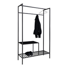 Kledingkast staal 101x38x170 cm zwart open garderobe