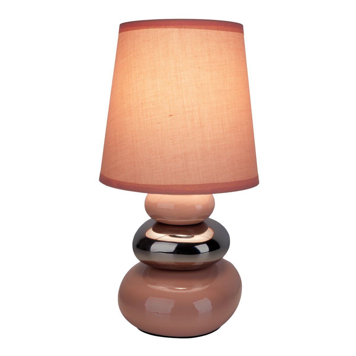 Ceramic Table Lamp "Stoney" Pink - Classical - Table Lamp - - Rose/Salmon - E14 - No information