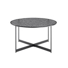 Salontafel rond Ø 80 cm rookglas zwart