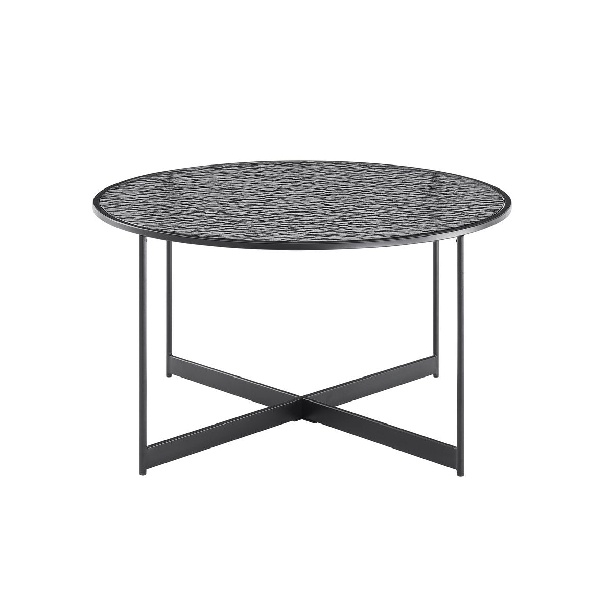 Salontafel rond Ø 80 cm rookglas zwart
