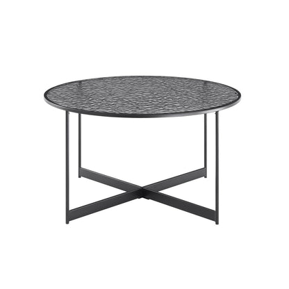 Salontafel rond Ø 80 cm rookglas zwart