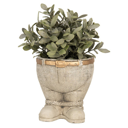 Bloempot broek Ø 15x17 cm grijs steen