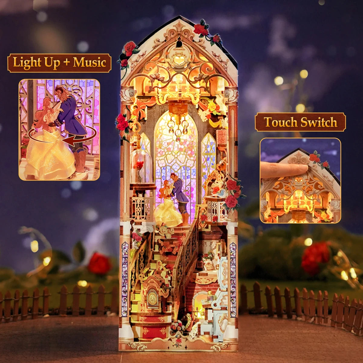 DIY Book Nook Enchanted Rose 19x10.8x26.9 cm hout