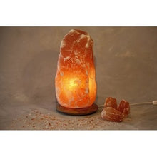 Himalayan Salt Lamp With Wooden Base Orange 31 Cm High
