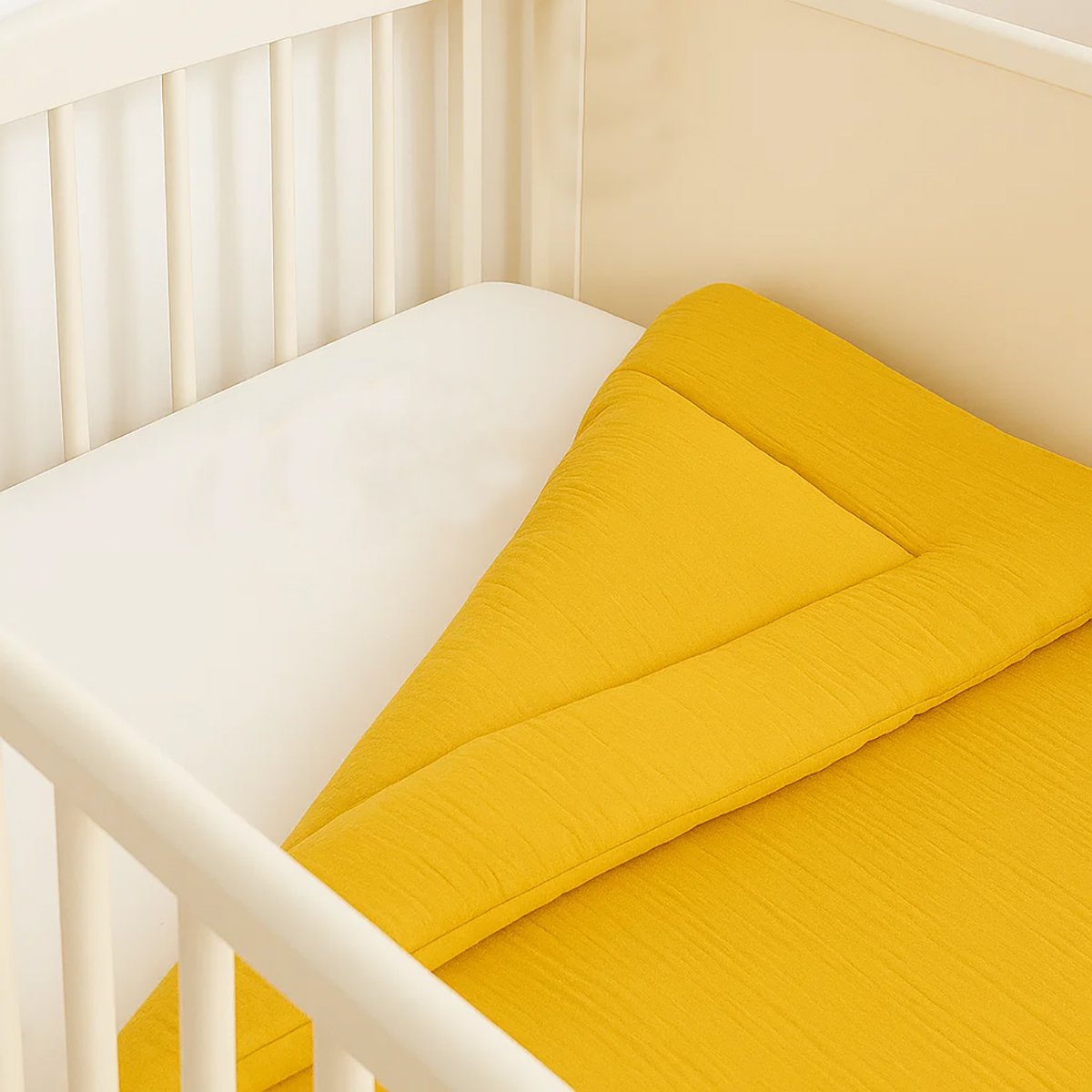 Babydeken biologisch katoen honing beige geel
